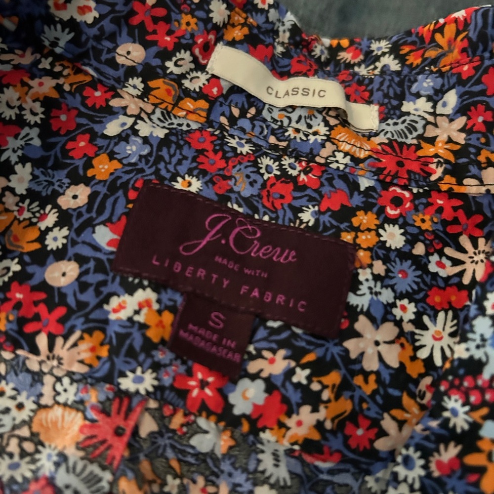 J. Crew Red and Blue Casual Button Down Shirt Liberty Fabric collection - Picture 2 of 3